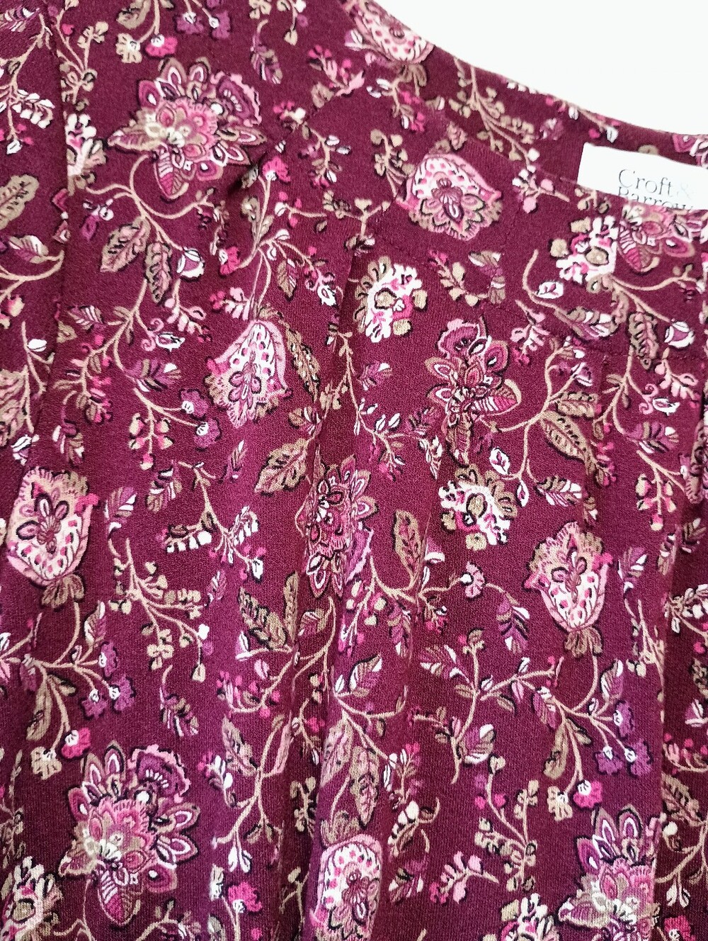 Croft & Barrow Mixed Berry Pleated Neckline 3/4 Sleeve Blouse Size XXL - Picture 9 of 13